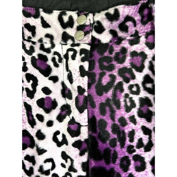 Rare Lip Service Vintage FREAKS IN FUR Y2K  Purple Leopard Lace-Up Flared Pants - Picture 5 of 9